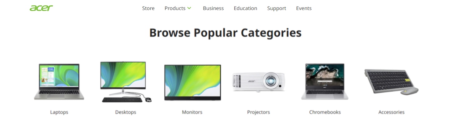 Acer Electronics Categories