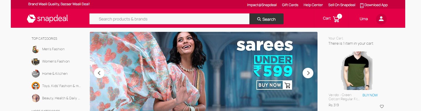 Snapdeal Website